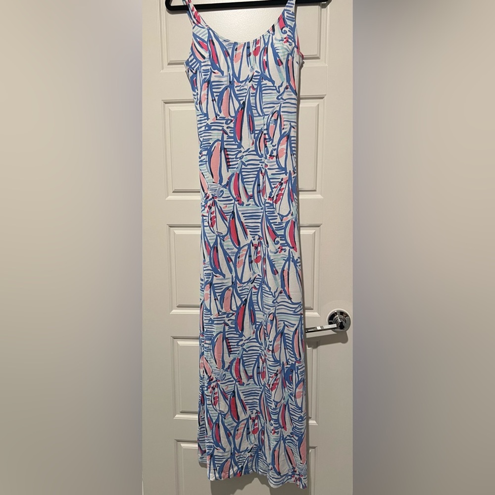 Lily Pulitzer Red Right Return Sailboat Maxi dress